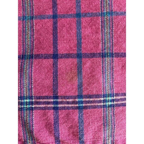 Plaid Fringe Table Placemat Pink Check Single 100% Cotton Set of 6 Home Decor - Picture 5 of 5